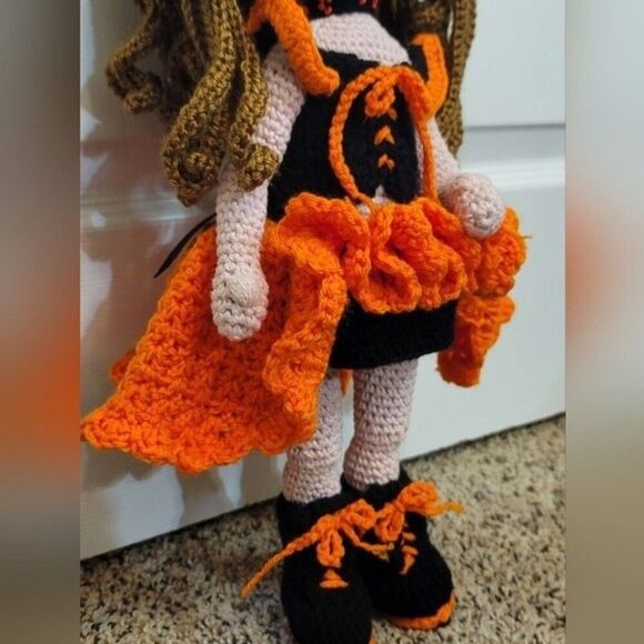 22" Halloween Witch Astrid Doll Crochet New Handmade - Picture 5 of 10